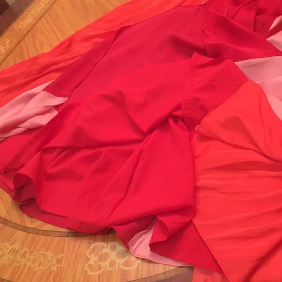 Banana Republic Color Block Orange Paneled long Maxi Dress sz.0 - Picture 8 of 8